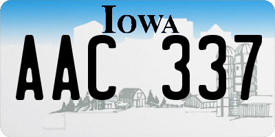 IA license plate AAC337