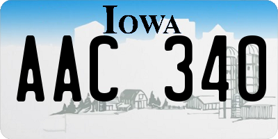 IA license plate AAC340