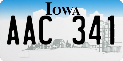 IA license plate AAC341