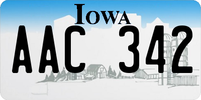 IA license plate AAC342