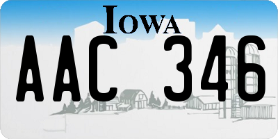 IA license plate AAC346