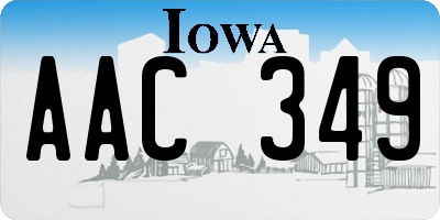 IA license plate AAC349