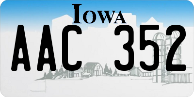 IA license plate AAC352