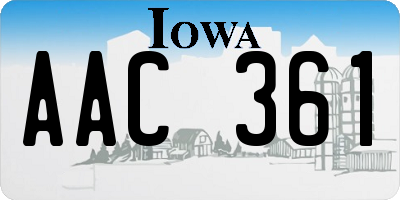 IA license plate AAC361