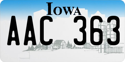 IA license plate AAC363