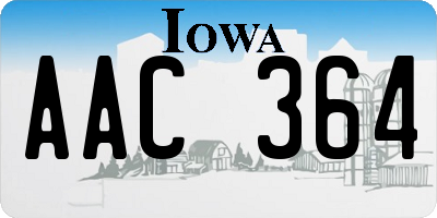 IA license plate AAC364