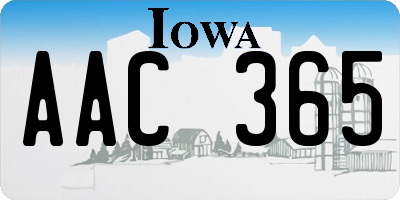 IA license plate AAC365