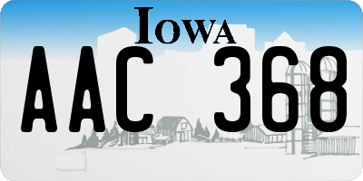 IA license plate AAC368