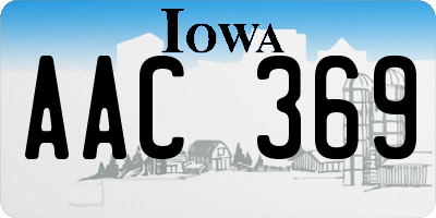 IA license plate AAC369