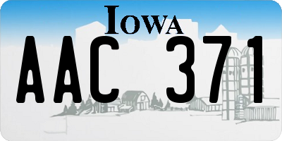 IA license plate AAC371