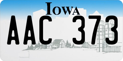 IA license plate AAC373