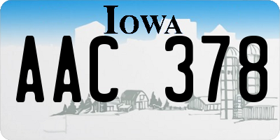 IA license plate AAC378
