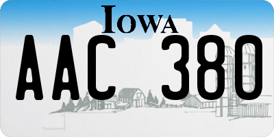 IA license plate AAC380