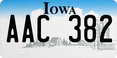 IA license plate AAC382