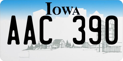 IA license plate AAC390