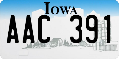 IA license plate AAC391