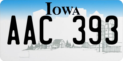 IA license plate AAC393