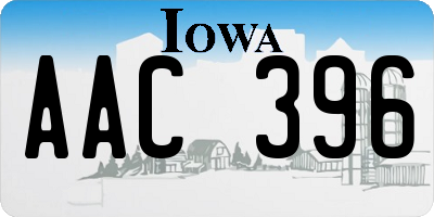 IA license plate AAC396