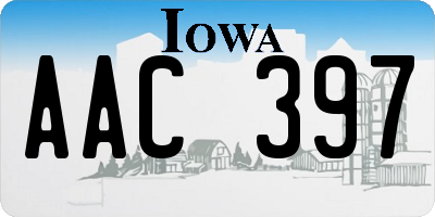 IA license plate AAC397