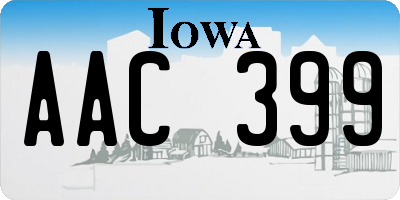 IA license plate AAC399