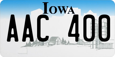 IA license plate AAC400