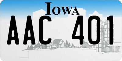 IA license plate AAC401