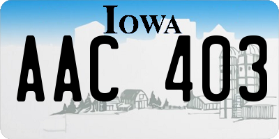 IA license plate AAC403