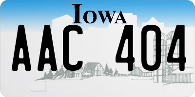 IA license plate AAC404