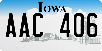 IA license plate AAC406