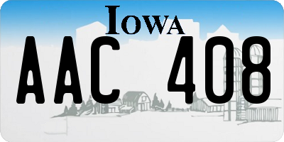 IA license plate AAC408