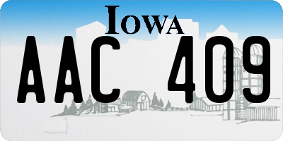 IA license plate AAC409