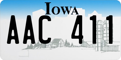 IA license plate AAC411