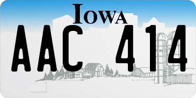 IA license plate AAC414