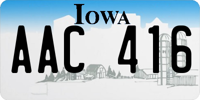 IA license plate AAC416