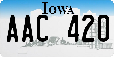 IA license plate AAC420