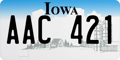 IA license plate AAC421