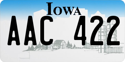 IA license plate AAC422