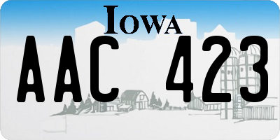 IA license plate AAC423