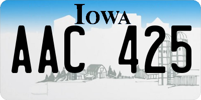 IA license plate AAC425