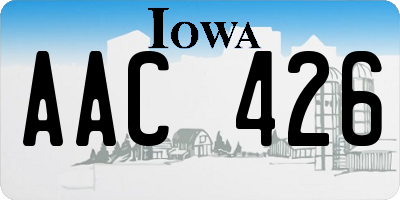 IA license plate AAC426