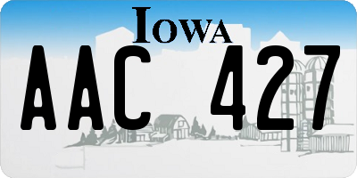 IA license plate AAC427