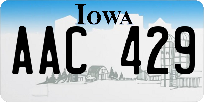 IA license plate AAC429
