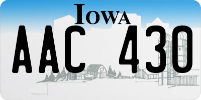 IA license plate AAC430