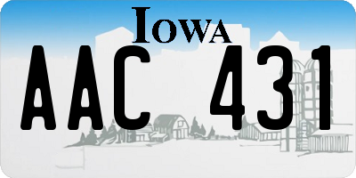IA license plate AAC431
