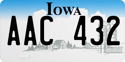 IA license plate AAC432