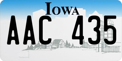 IA license plate AAC435