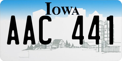 IA license plate AAC441