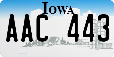 IA license plate AAC443