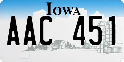 IA license plate AAC451