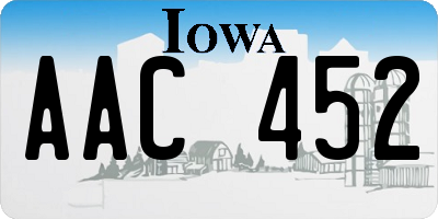 IA license plate AAC452